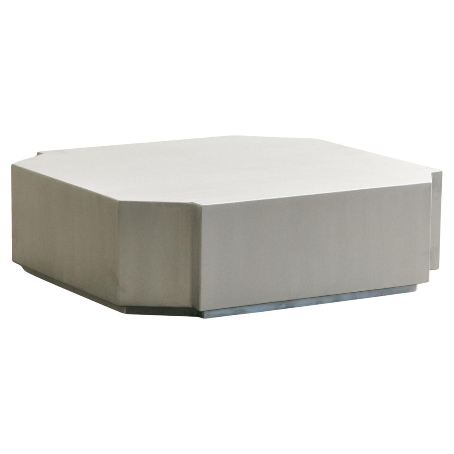Mesa de centro cuadrada Funki Lounge de aluminio cepillado en venta