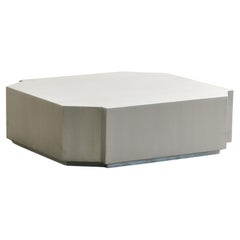 Mesa de centro cuadrada Funki Lounge de aluminio cepillado