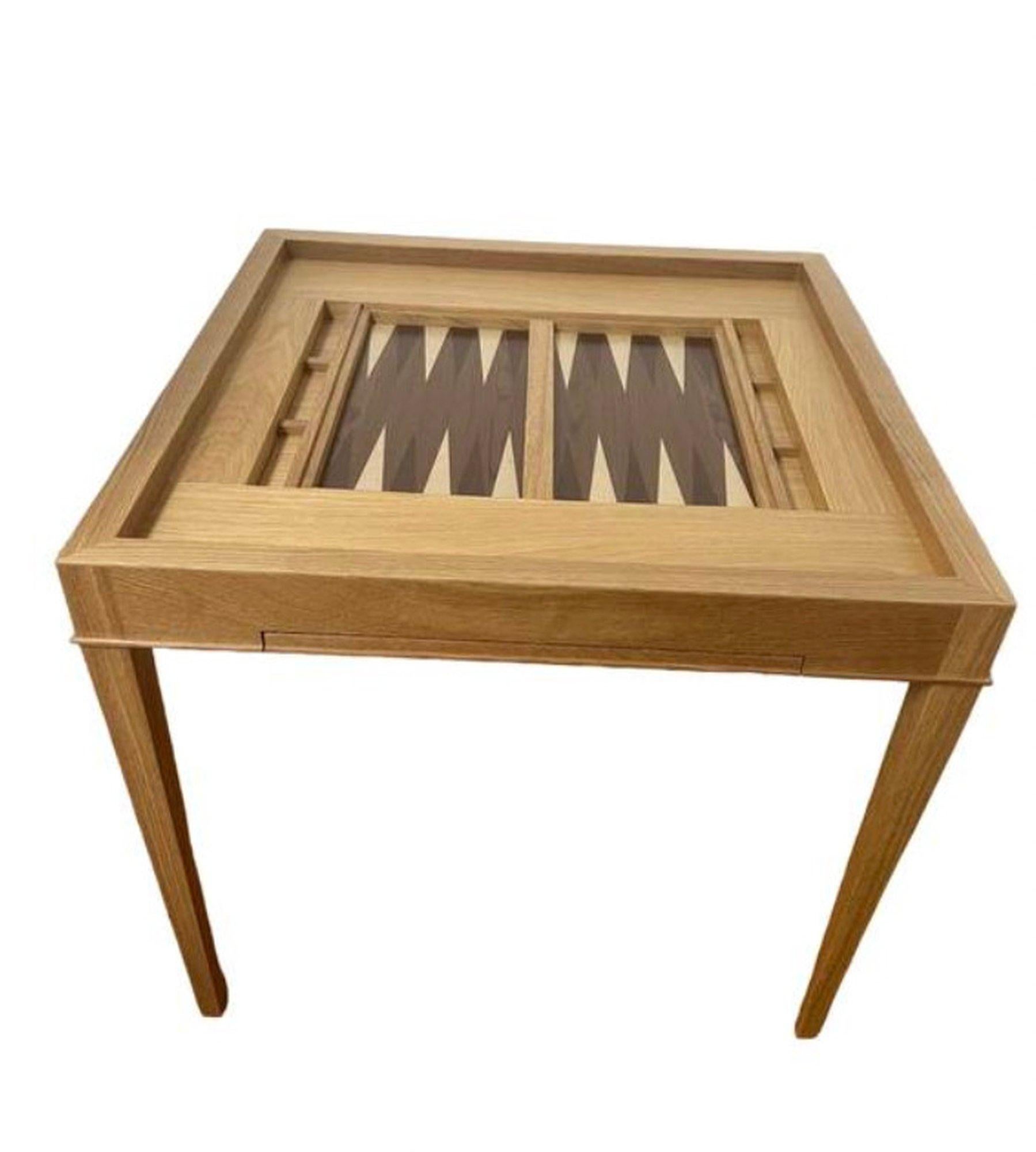 American Square Game Table with Parchessi Board For Sale