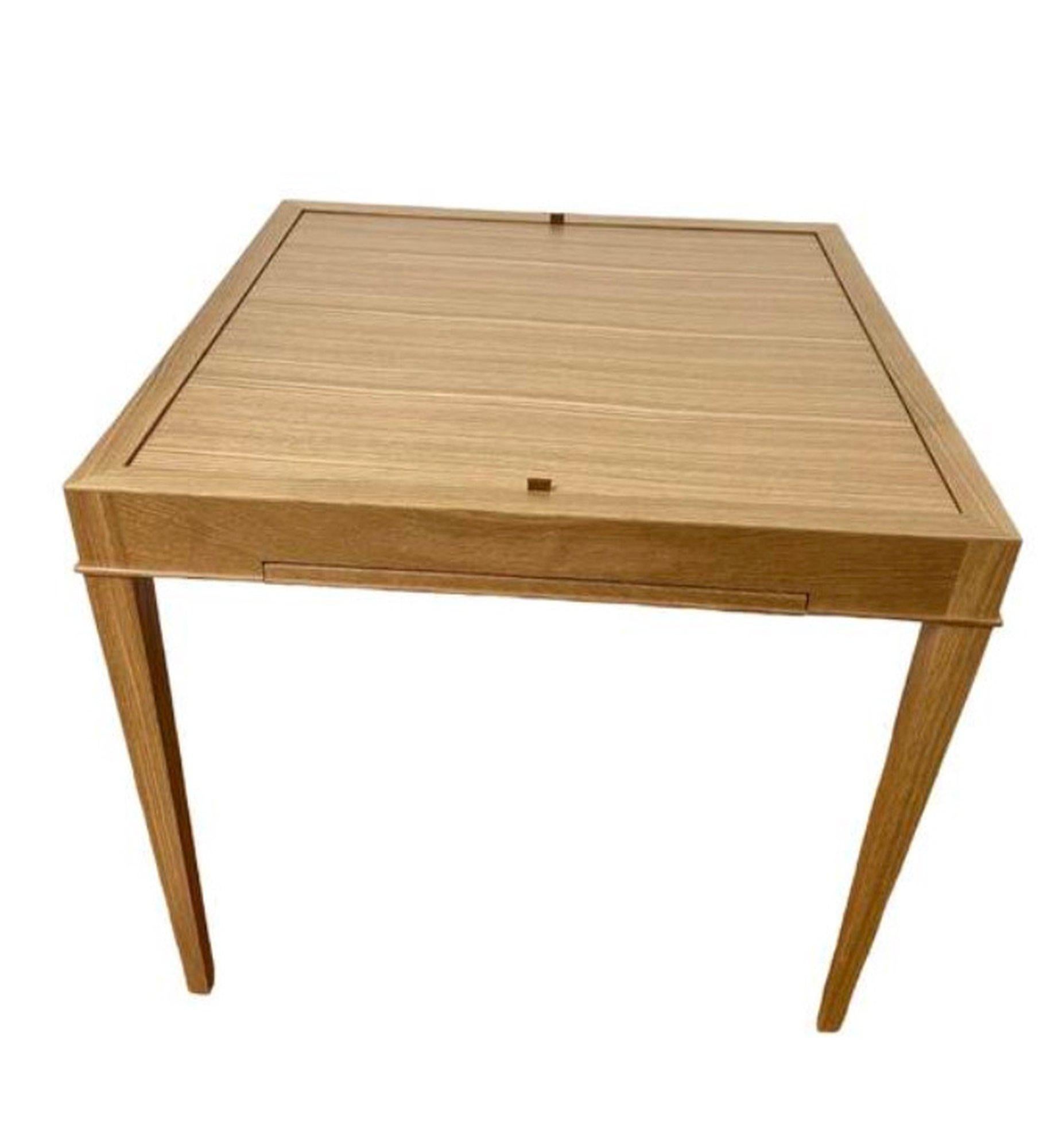 Marquetry Square Game Table with Parchessi Board For Sale