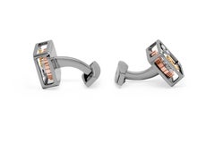 Square Gear Cufflinks Black Gunmetal Plated