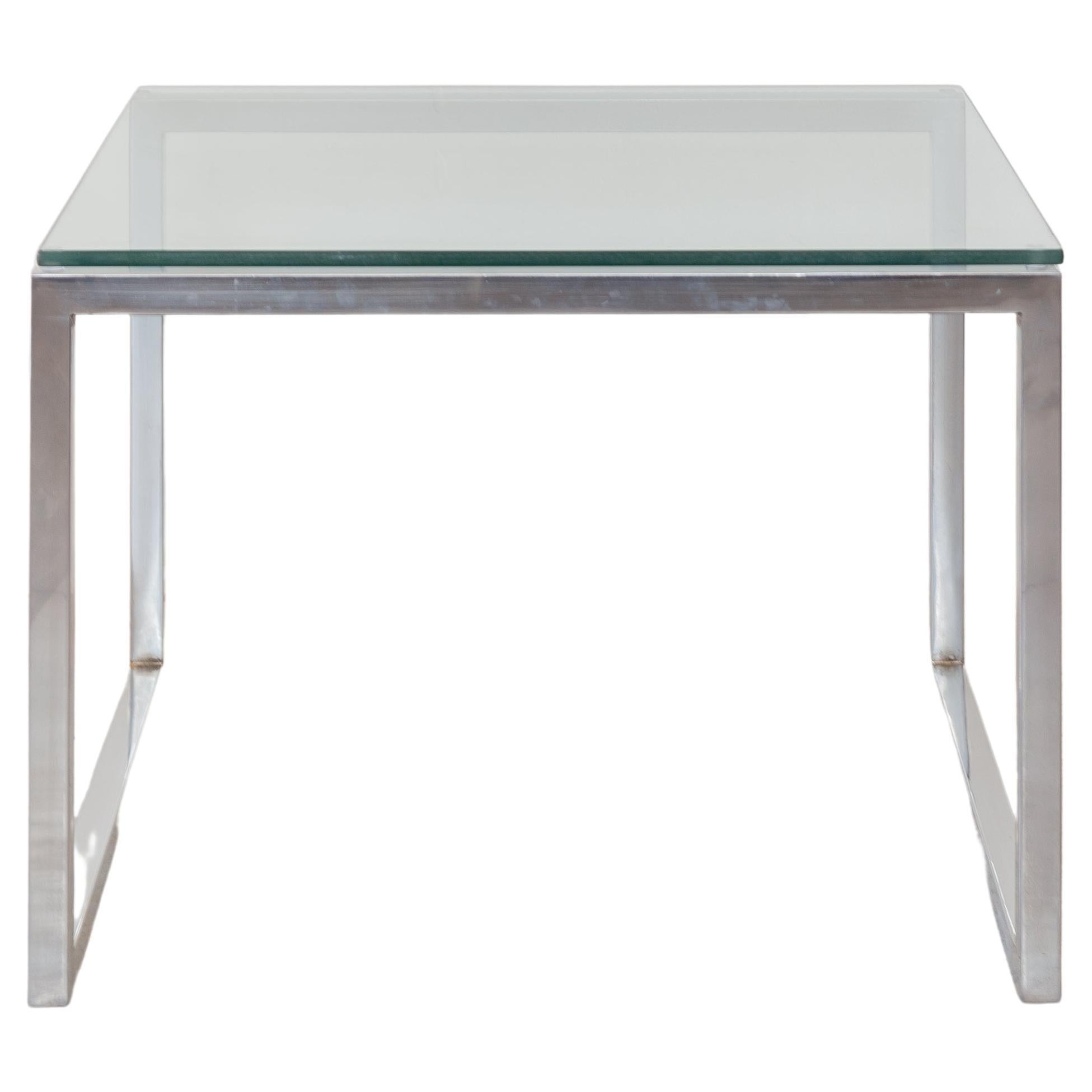 Square Glass and Chrome Coffee-Table, 1960’s, Italy