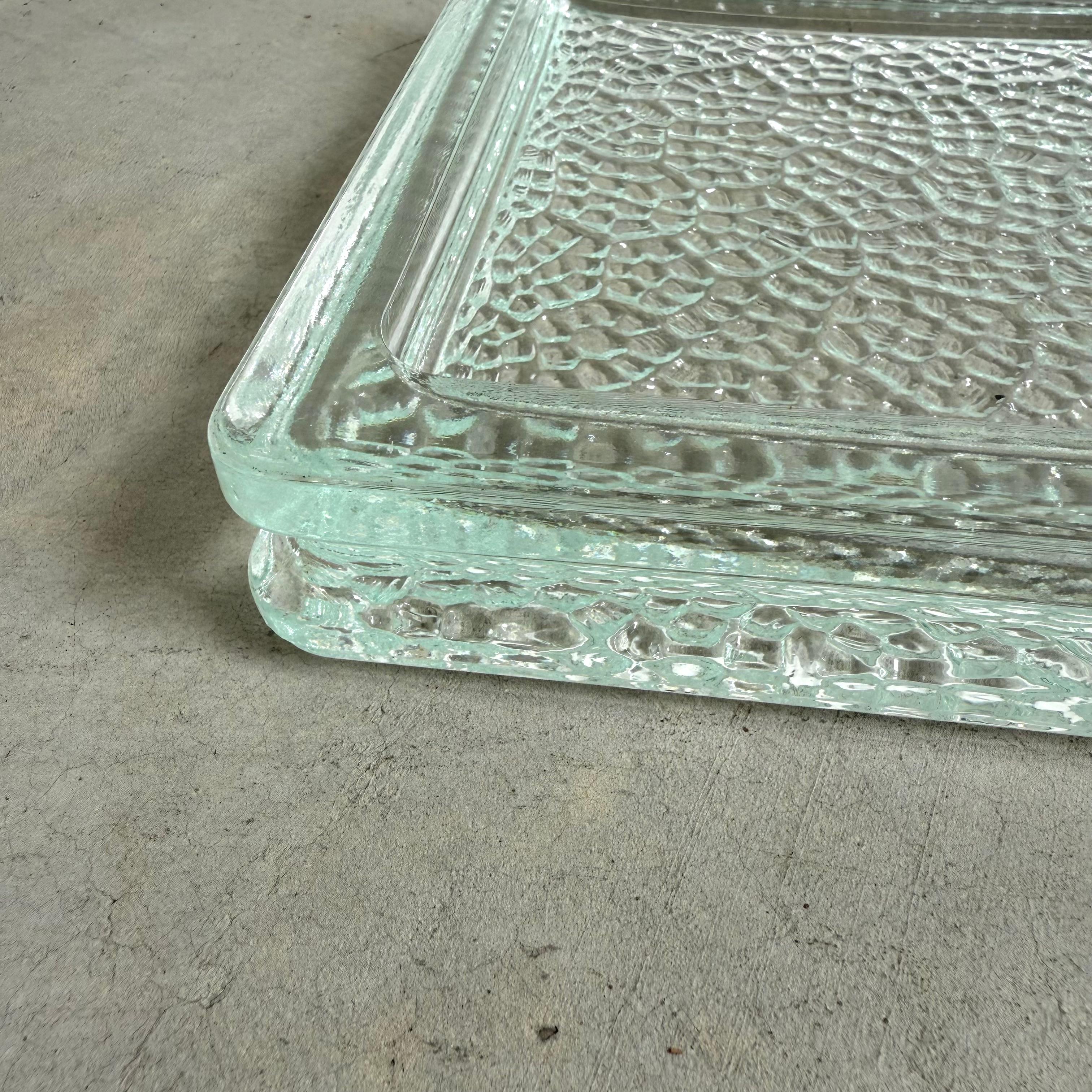 French Square Glass Ashtray by NEVADA, 1950s France For Sale