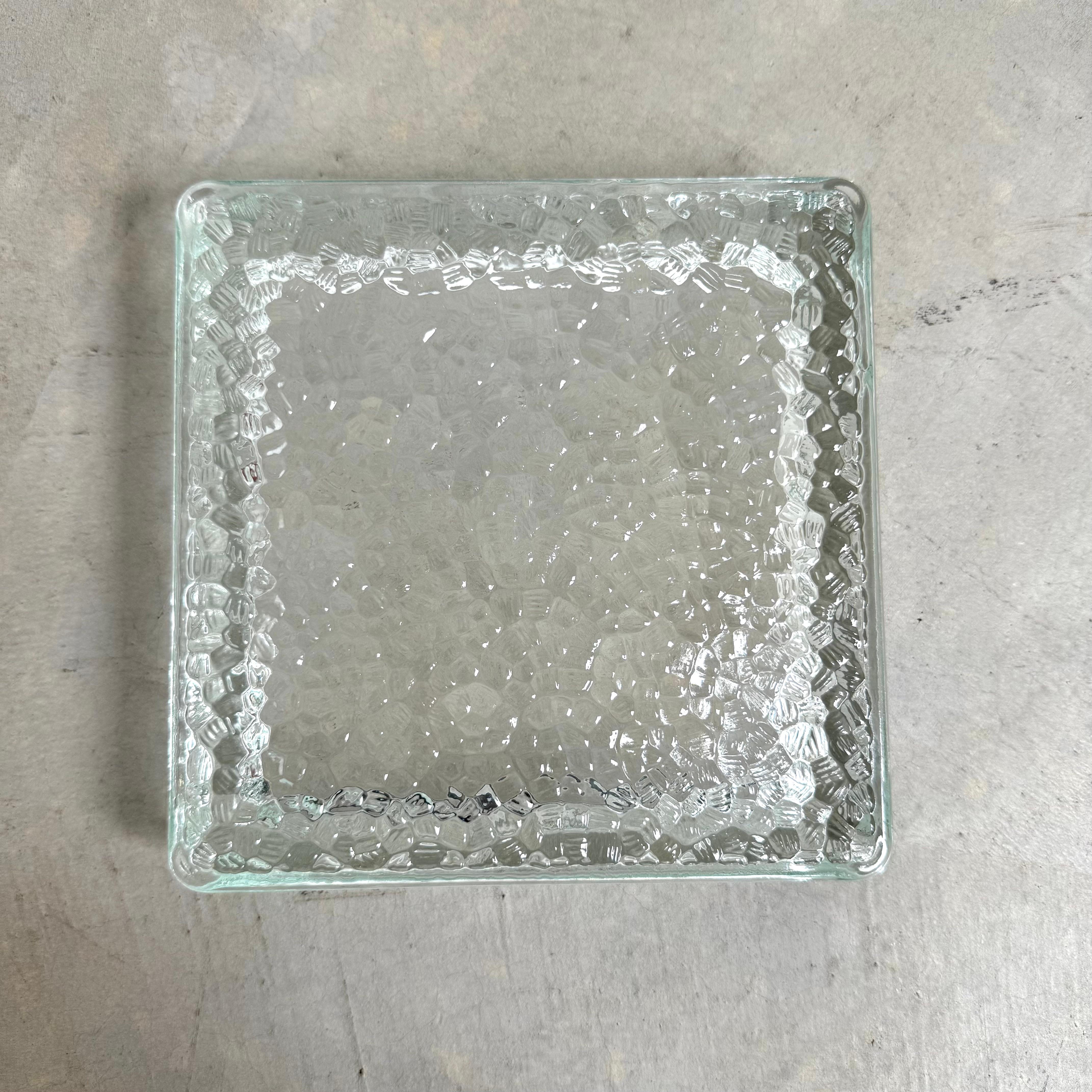 Mid-20th Century Square Glass Ashtray by NEVADA, 1950s France For Sale