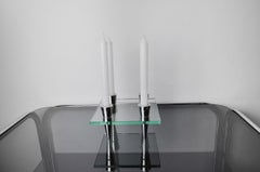 Square Glass Candleholder, 4 Flames, Denmark, 1970