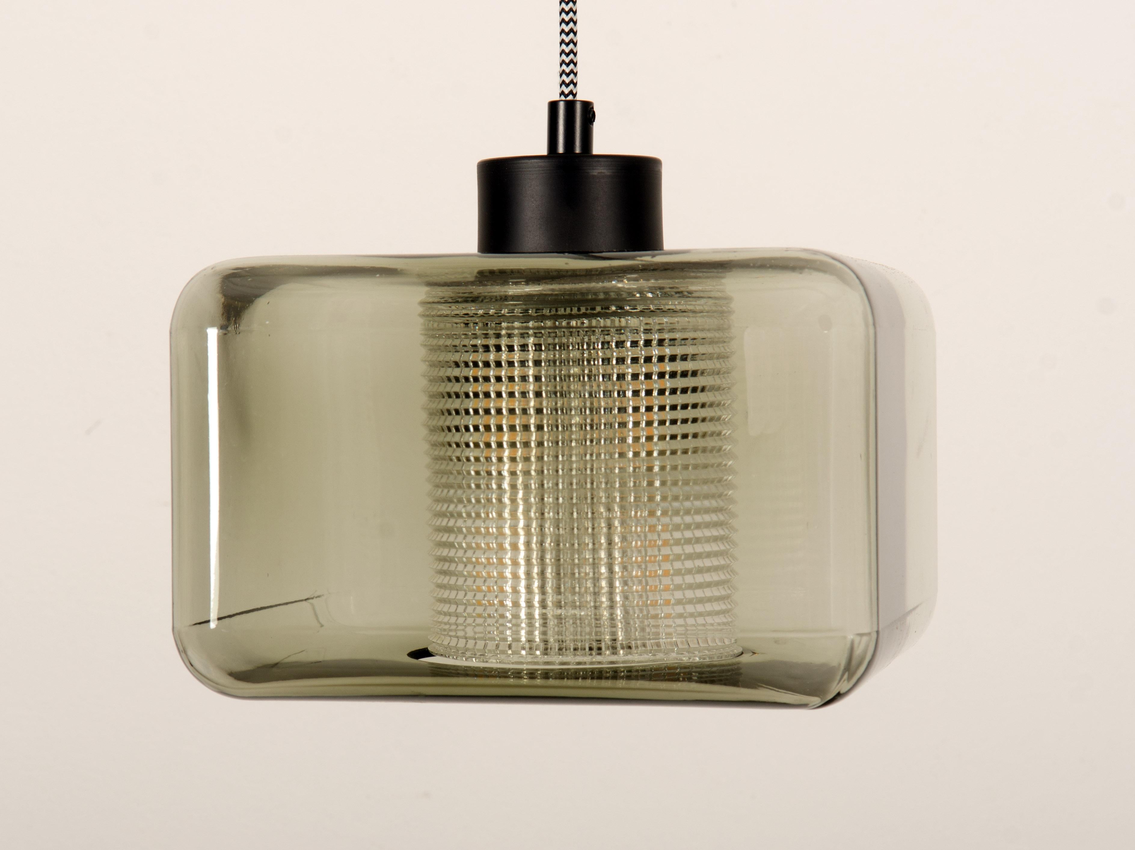 Mid-20th Century Square Glass Pendan by Carl Fagerlund for Orrefors Glassworks For Sale