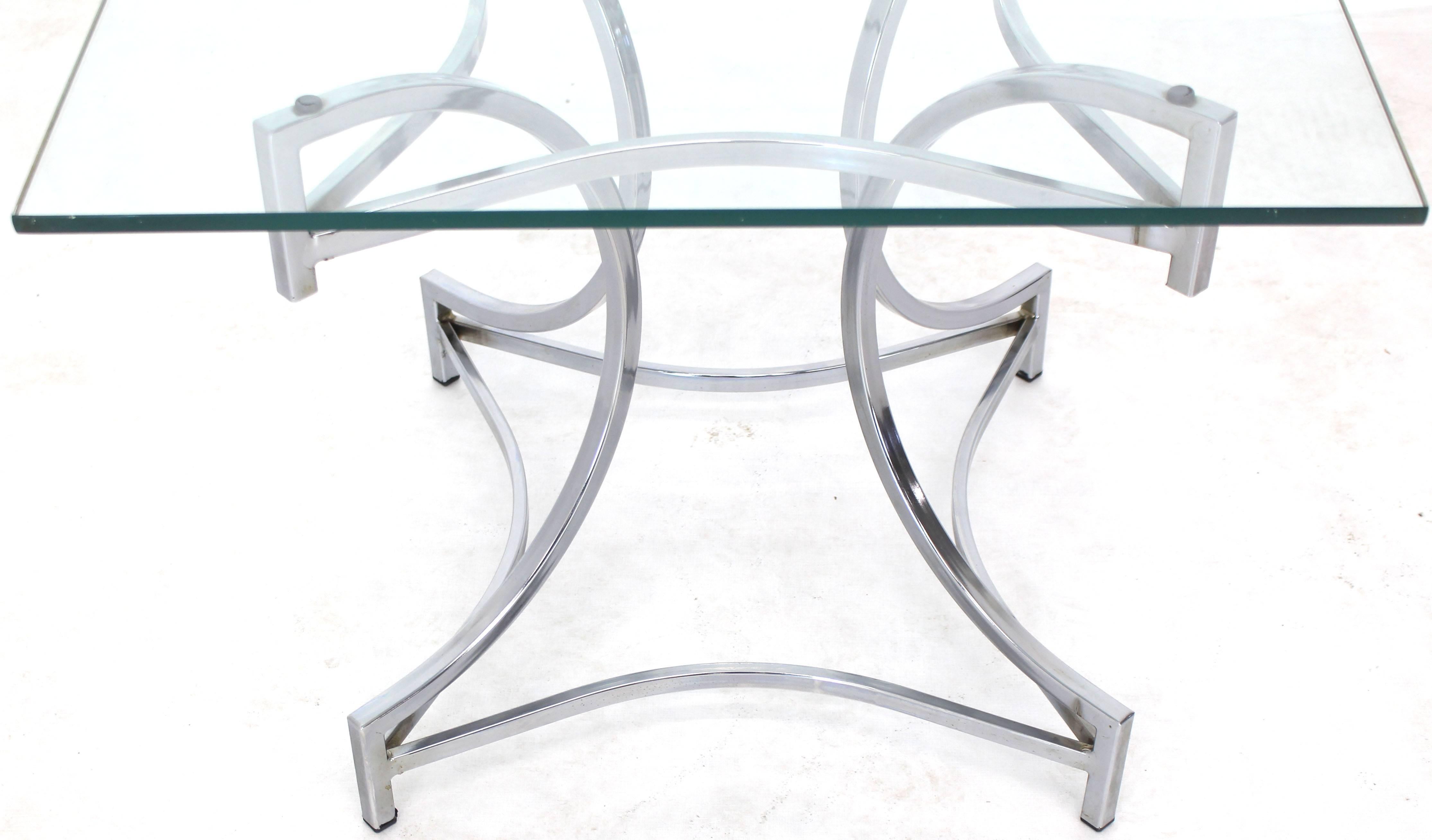square glass and chrome side table