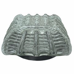 Plafonnier encastré en verre carré à motif de bulles, Autriche, années 1960