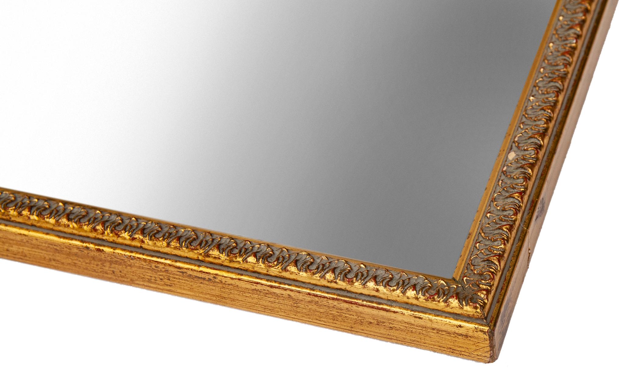 Quadratischer goldener Wandspiegel (Spiegel) im Angebot