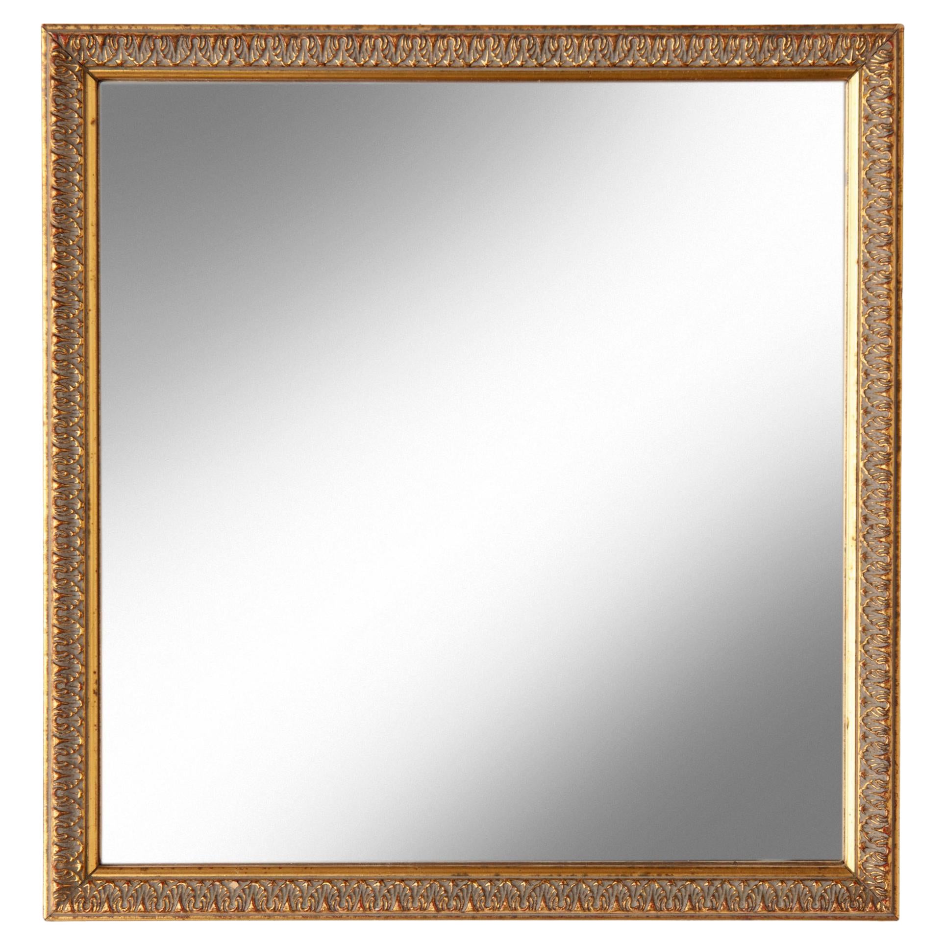 Specchio da parete quadrato in oro