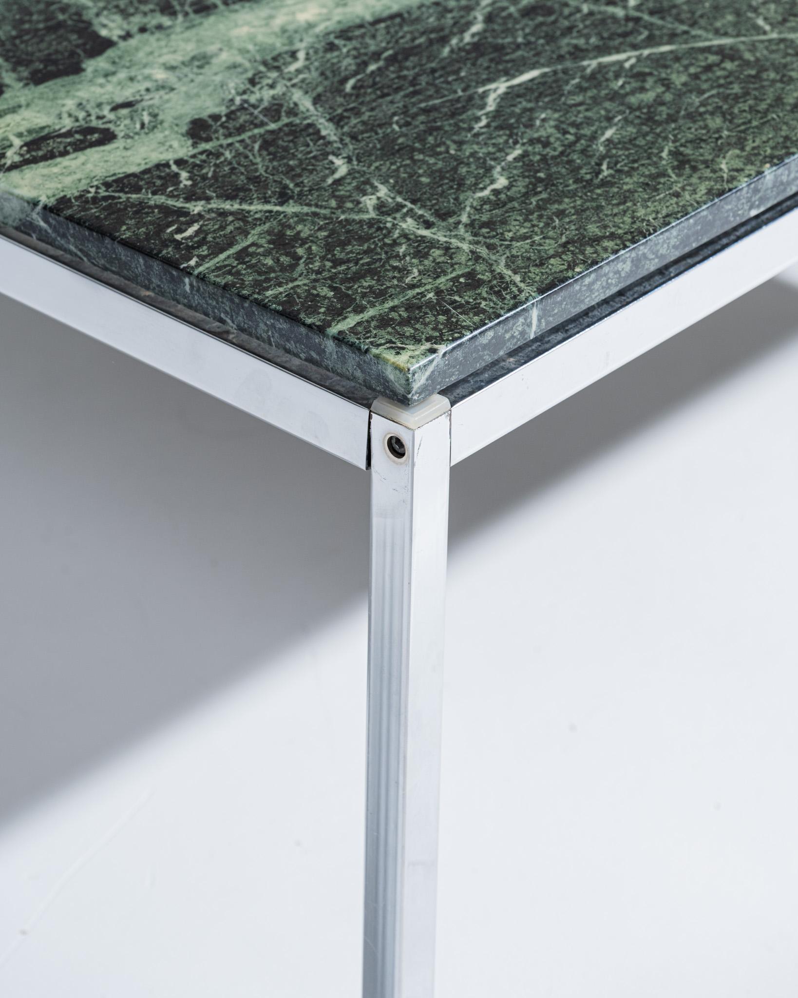 Late 20th Century Square green marble coffee table, 1970s For Sale