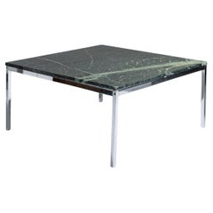 Square green marble coffee table, 1970s