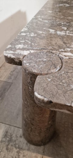 Square Grey Marble Coffee Table and scale form Angelo Mangiarotti