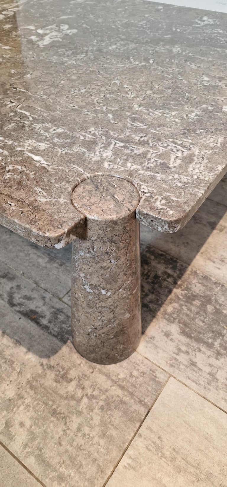 Square Grey Marble Coffee Table and scale form Angelo Mangiarotti For