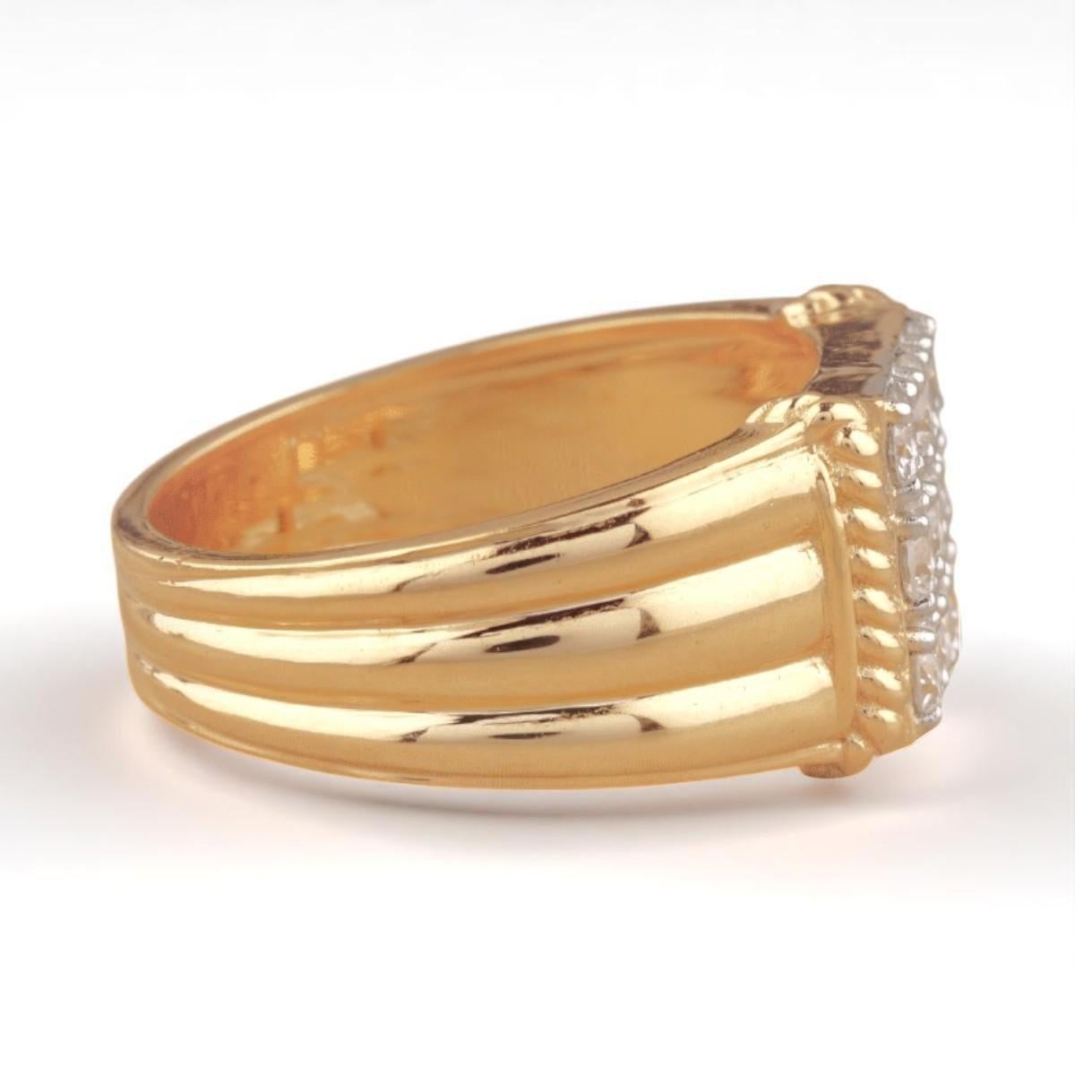 Square Grid Men's Diamond Ring in 14k Solid Gold (Certified) In New Condition For Sale In New Delhi, DL