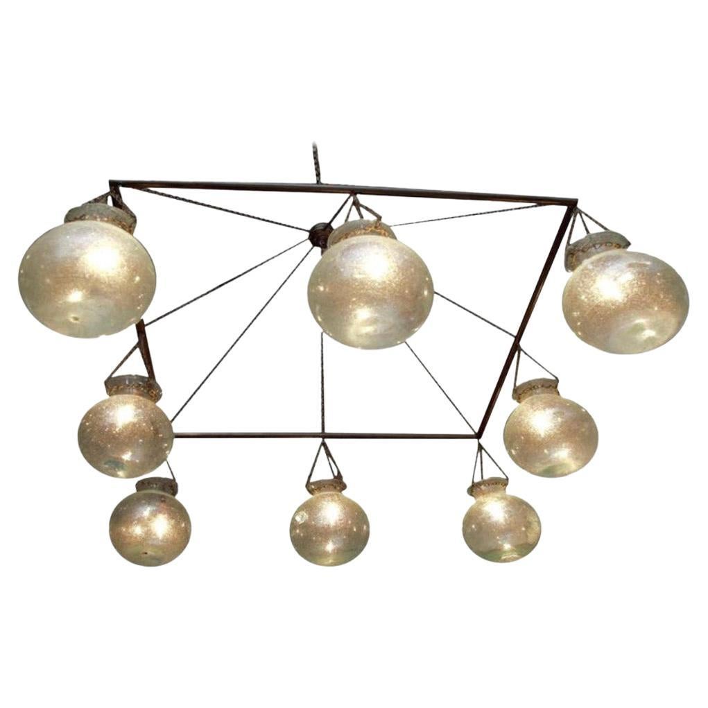 Square Hand Blown Egyptian Chandelier For Sale