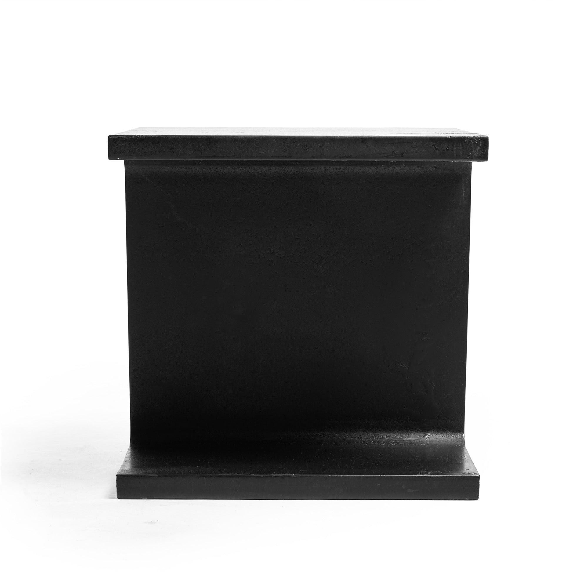 A Original, square steel I-Beam side or end table.