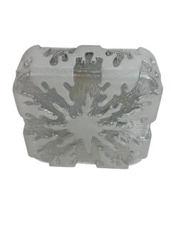 Square Ice Glass Flush Mount Ceiling Light Honsel Leuchten, Germany