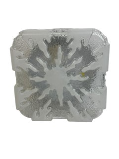 Square Ice Glass Flush Mount Ceiling Light Honsel Leuchten, Germany