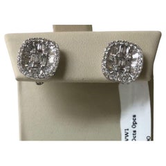 Square Illusion Diamond Halo Illusion Stud Earrings