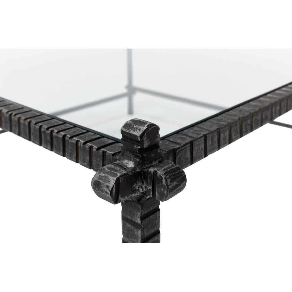 Square Industrial Coffee Table For Sale 4