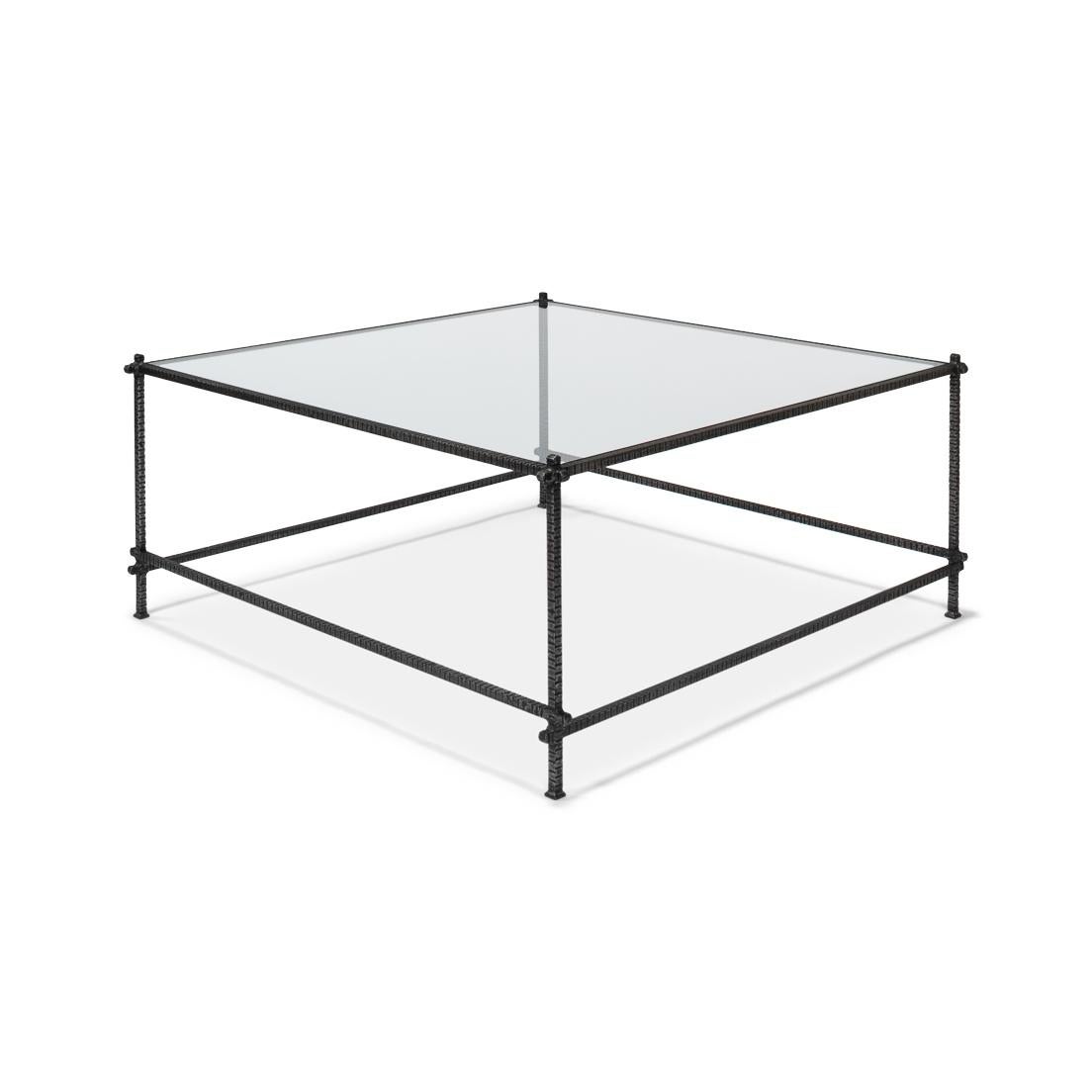 Asian Square Industrial Coffee Table For Sale