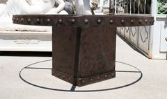 Square Iron Table Base with Ornamental Border Ideal for Round Table Top