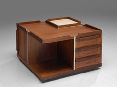 Square Italian Coffee Table with Bar by Fiarm, 1970s