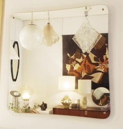 Mid-Century Modern Square Italian Glass Mirror, 1950s