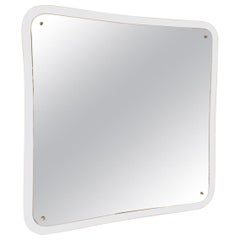Mid-Century Modern Square Italian Glass Mirror, 1950s Antique Mid-Century Modern Square Italian Glass Mirror, 1950s