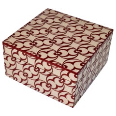 Square Italian Marquetry 'Intarsio' Wood Jewellery Desk Box Handmade in Italy