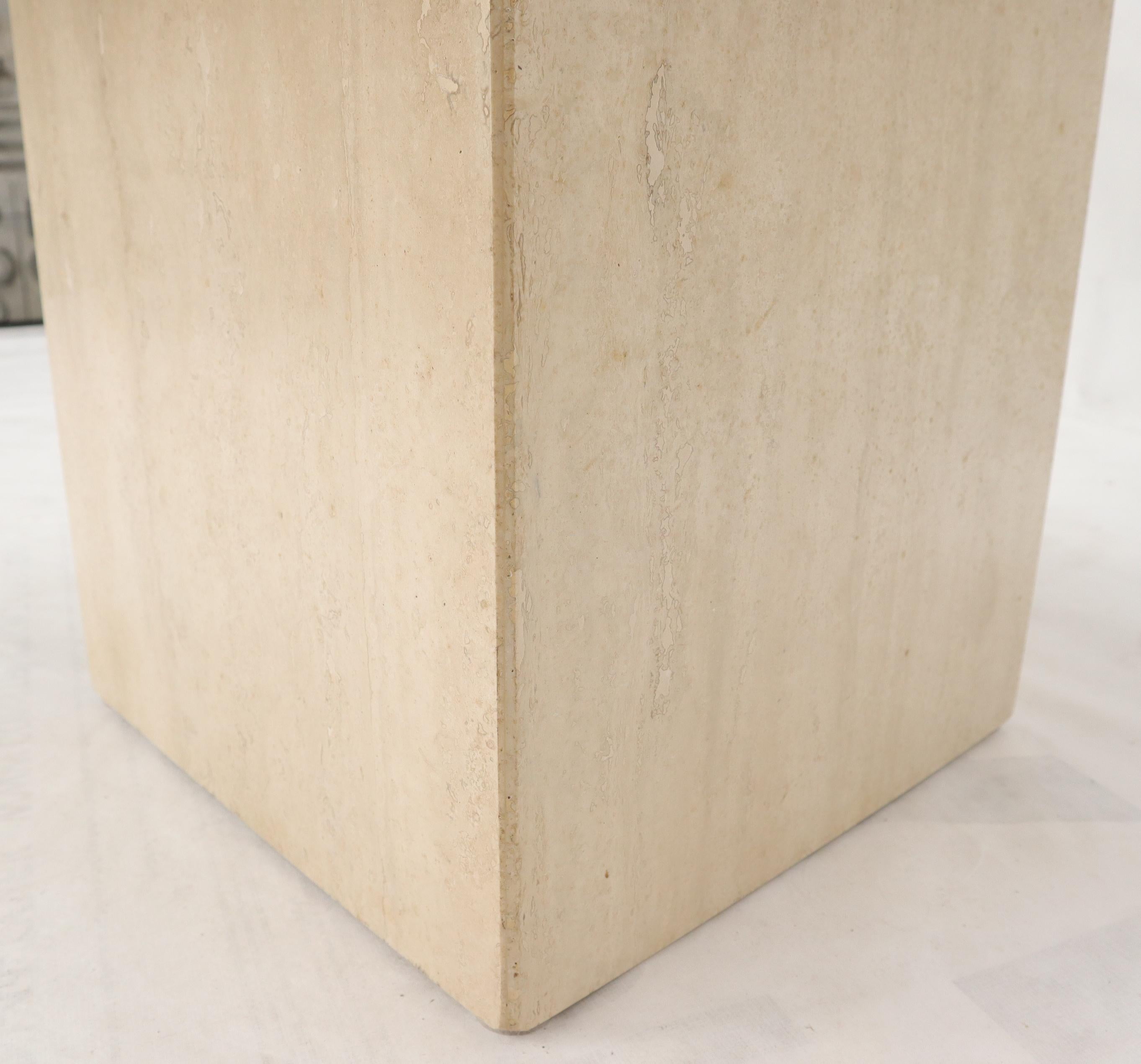 Square Italian Mid-Century Modern Travertine Side Table For Sale 3