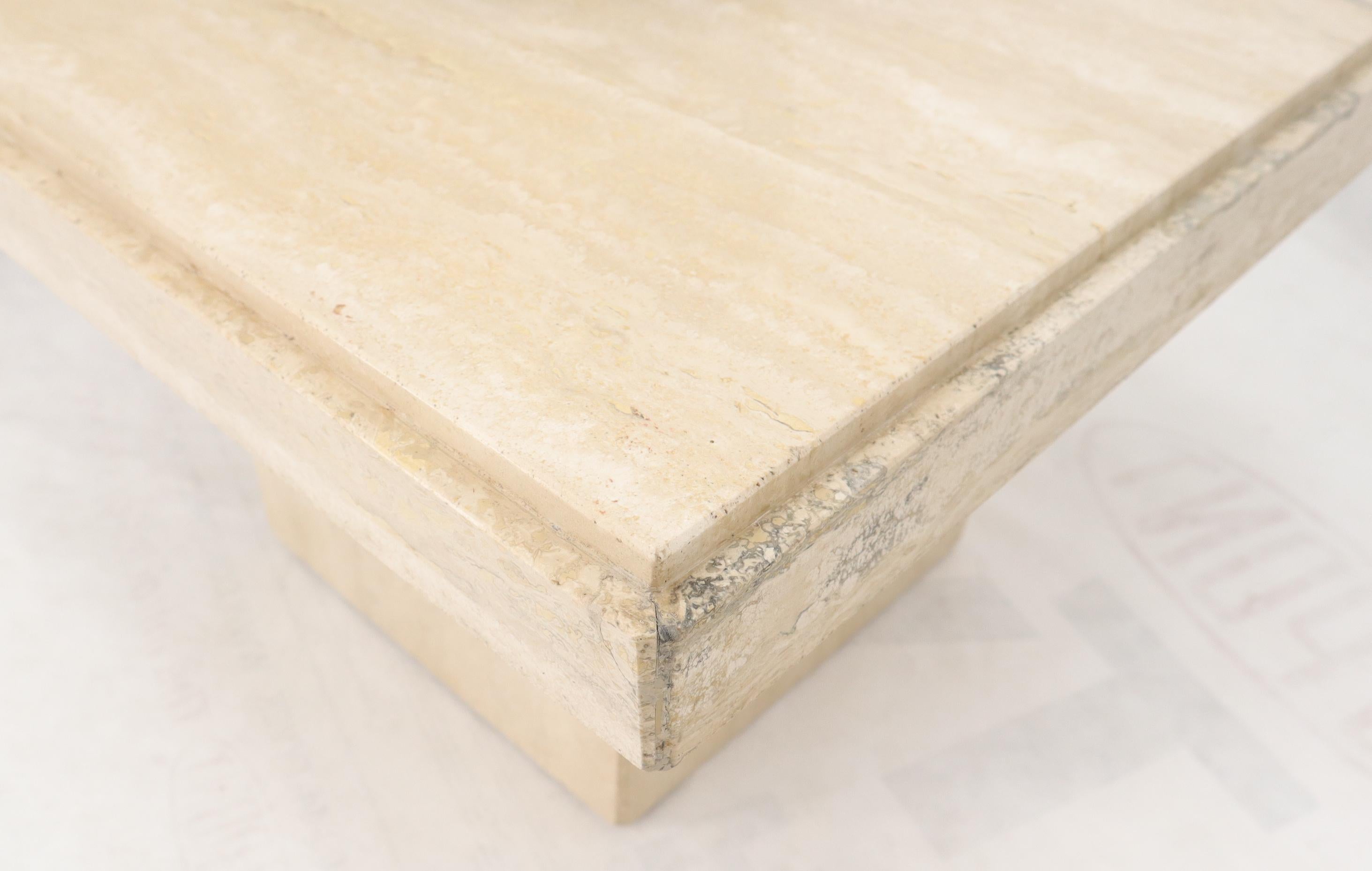 Square Italian Mid-Century Modern Travertine Side Table For Sale 1