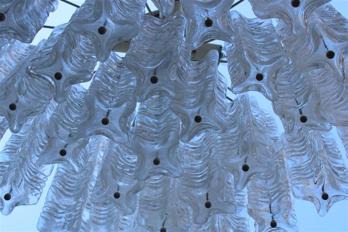 Square Italian Mod-century Venini Chandelier 1960 Minimal Modern Design For Sale 9