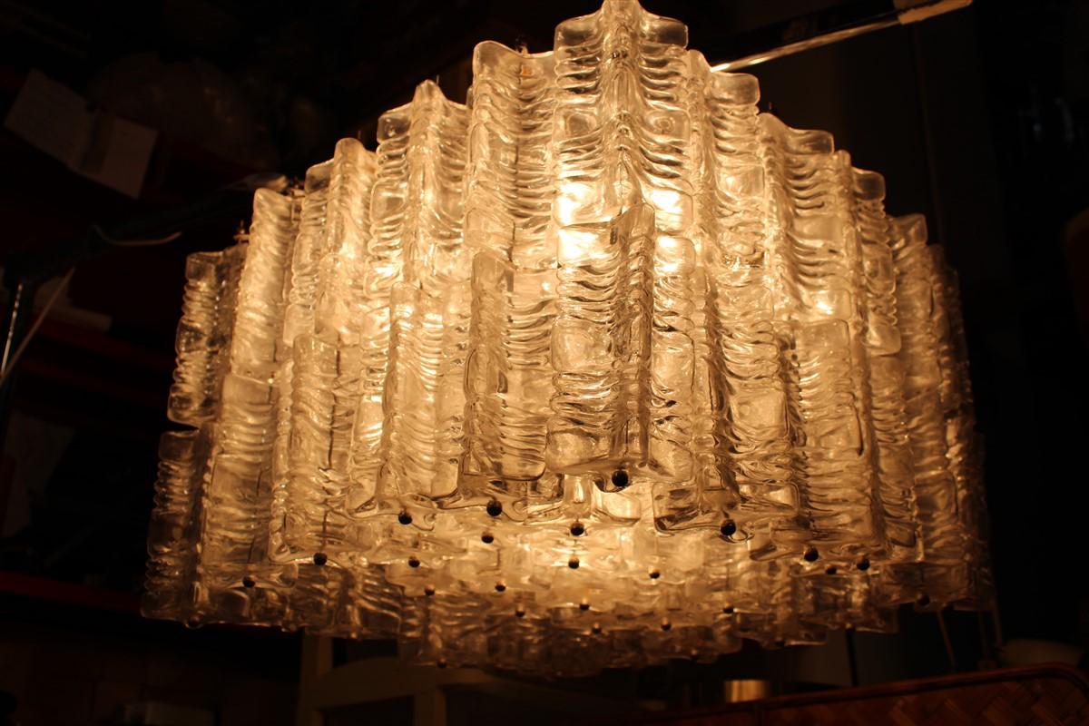 Square Italian Mod-century Venini Chandelier 1960 Minimal Modern Design For Sale 10