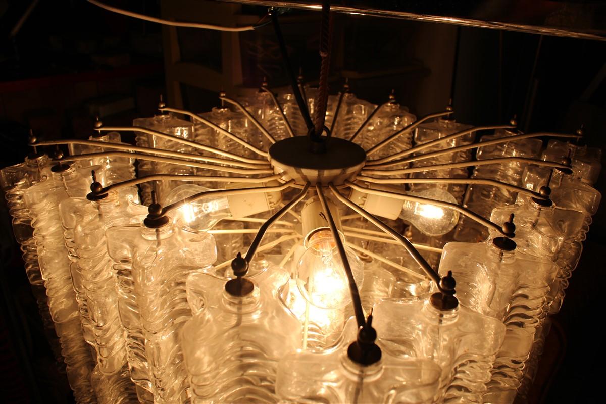 Square Italian Mod-century Venini Chandelier 1960 Minimal Modern Design For Sale 12