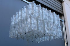 Square Italian Mod-century Venini Chandelier 1960 Minimal Modern Design
