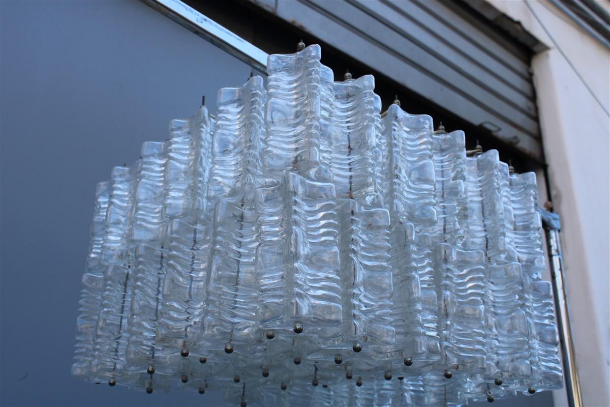Metal Square Italian Mod-century Venini Chandelier 1960 Minimal Modern Design For Sale