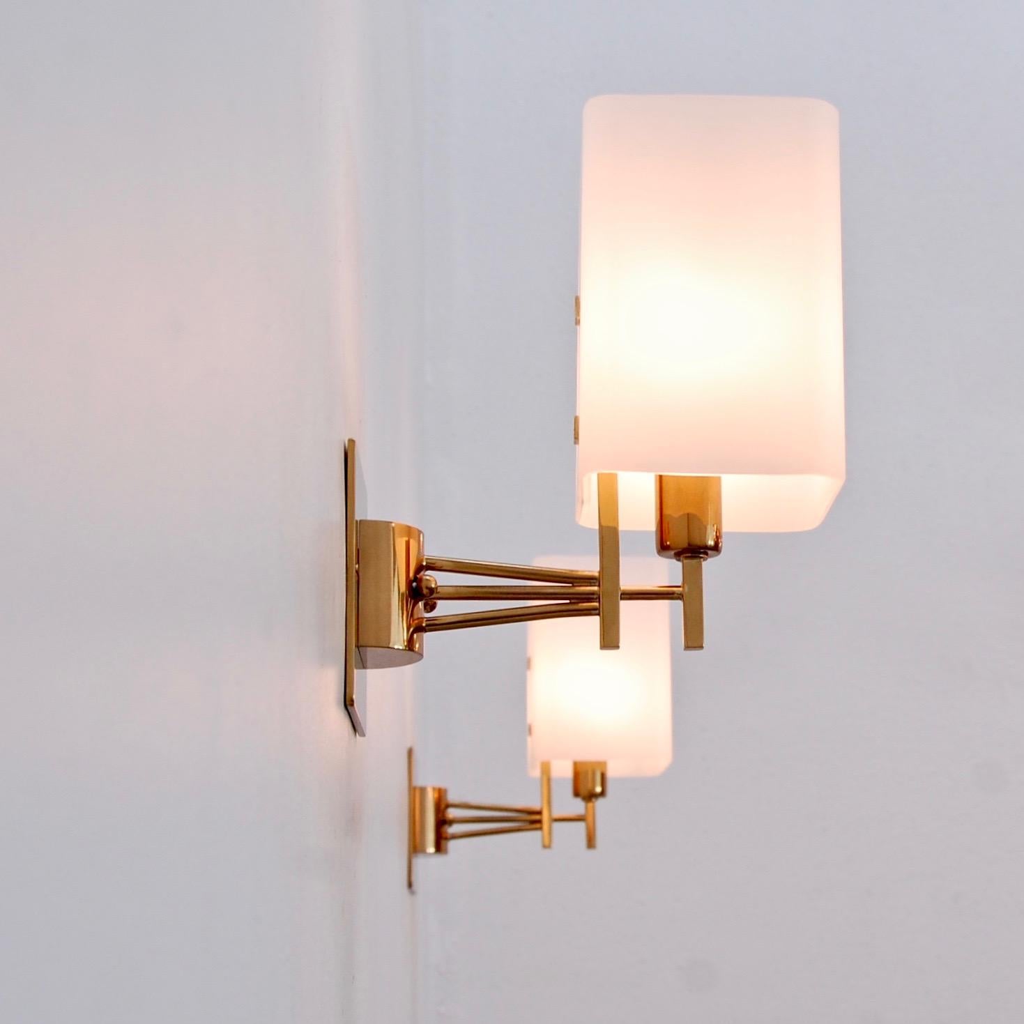 Square Italian Sconces In Excellent Condition In Los Angeles, CA