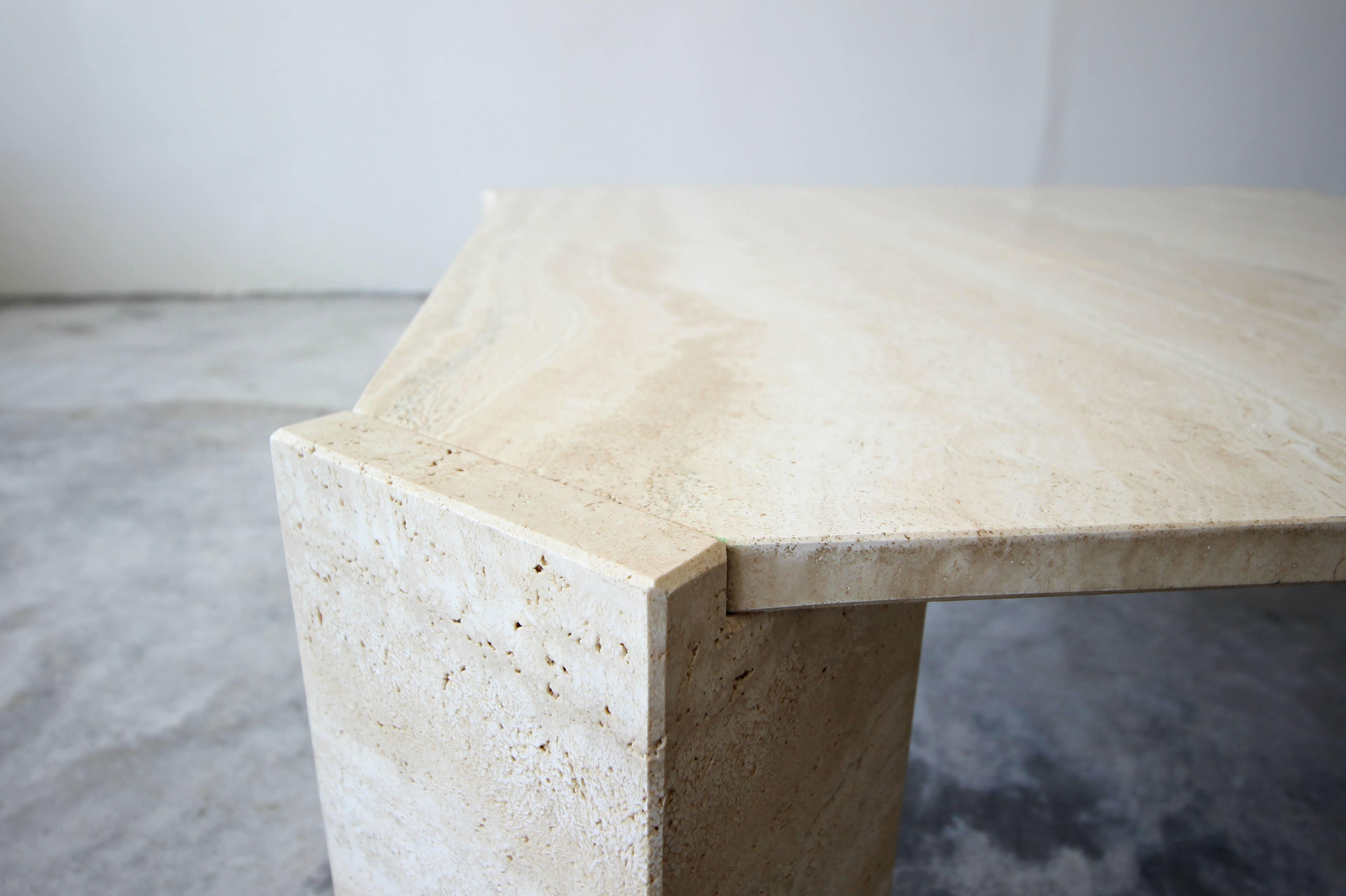 Square Italian Travertine Coffee Table 1