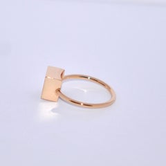 Square Jasper and Rose Gold 18 Karat Fashion Ring