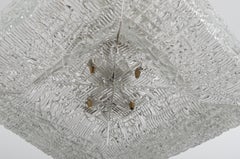 Square Kalmar Chandelier with Textured Glass