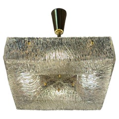 Square Kalmar Chandelier with Textured Glass