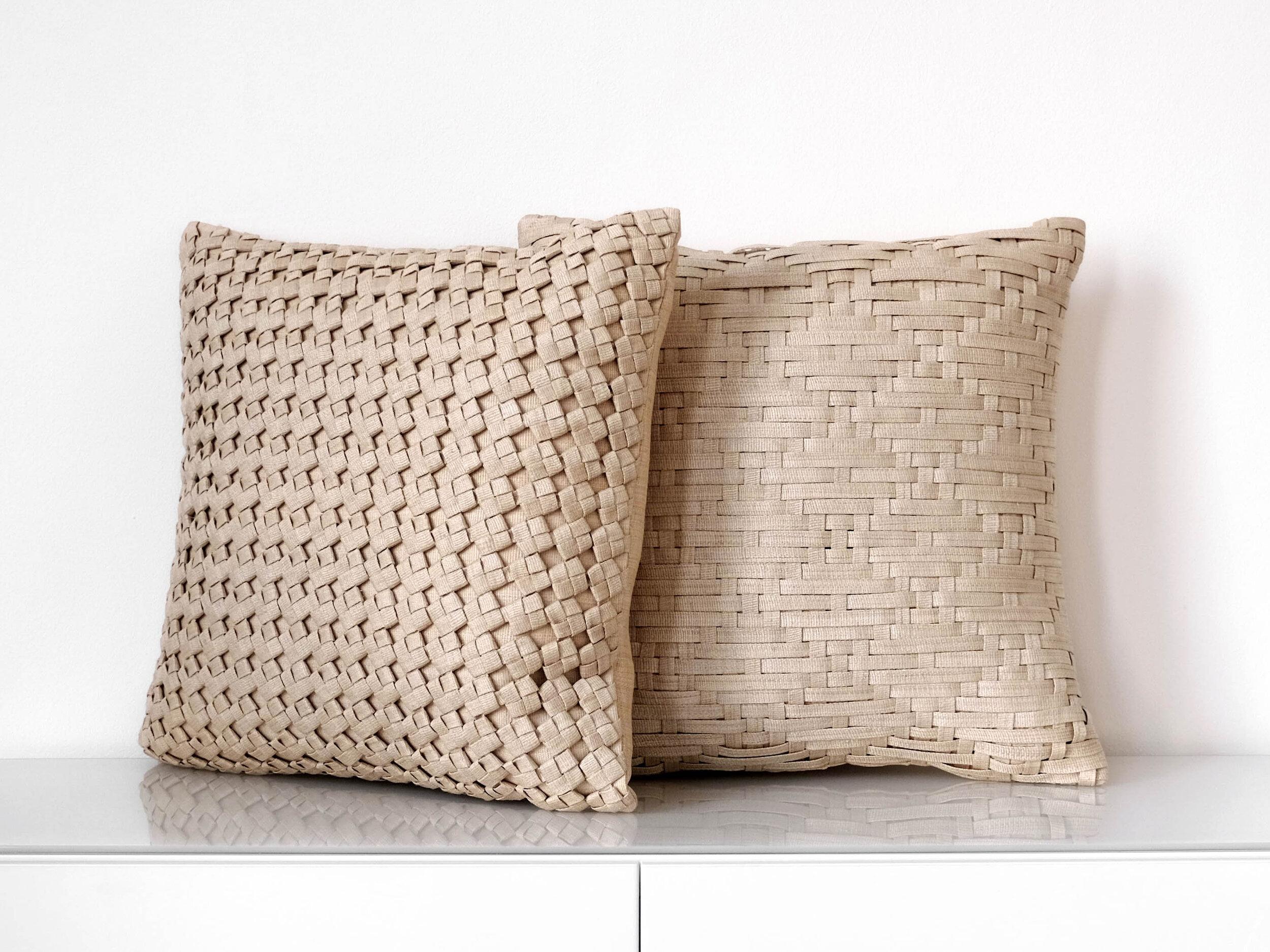 Hand-Woven Handcrafted T'nalak Square Knot Weave Cushion Cover For Sale