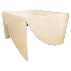 Square Lacquered Goatskin Side Table
