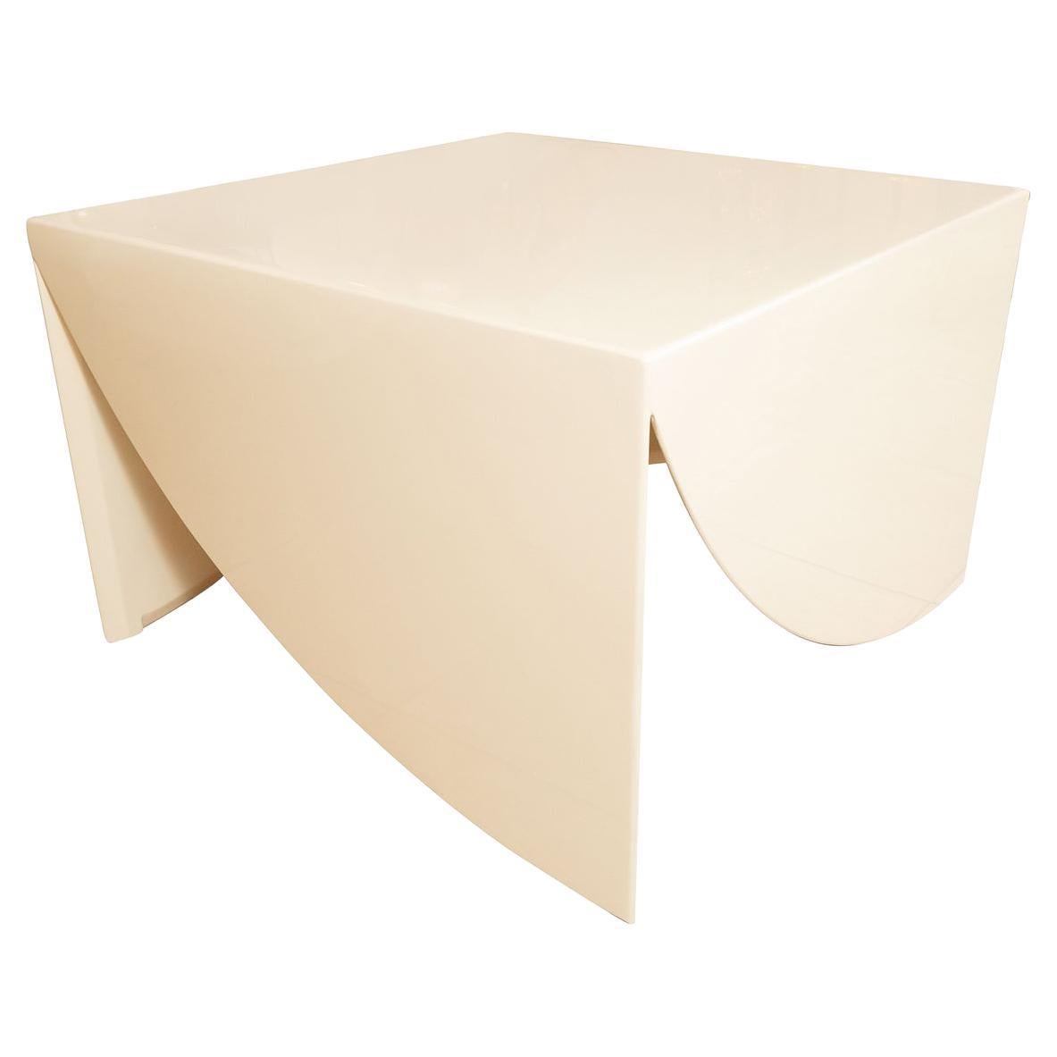Square lacquered goatskin side table For Sale