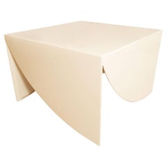 Square lacquered goatskin side table