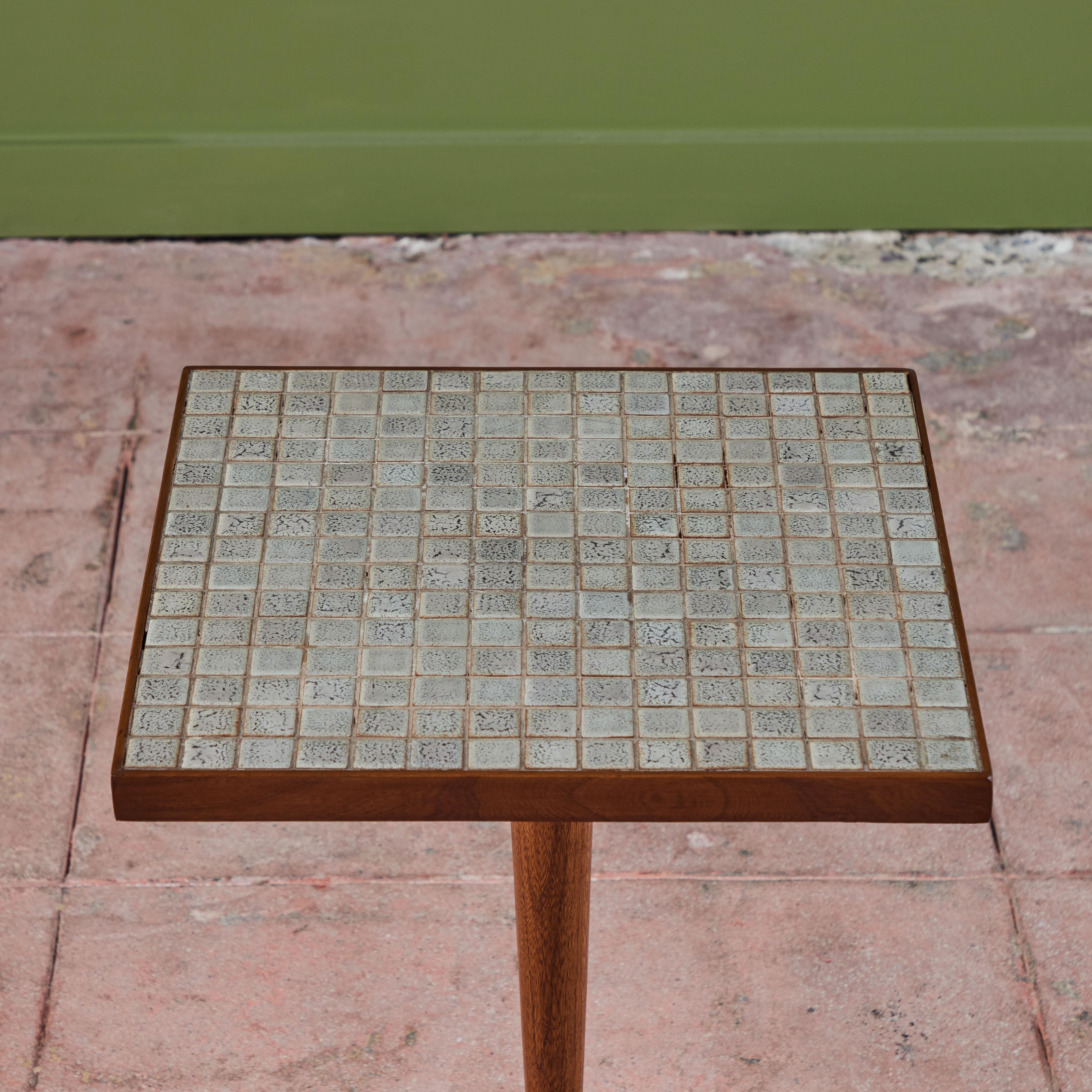 Mid-20th Century Square Lane Mosaic Tile Side Table