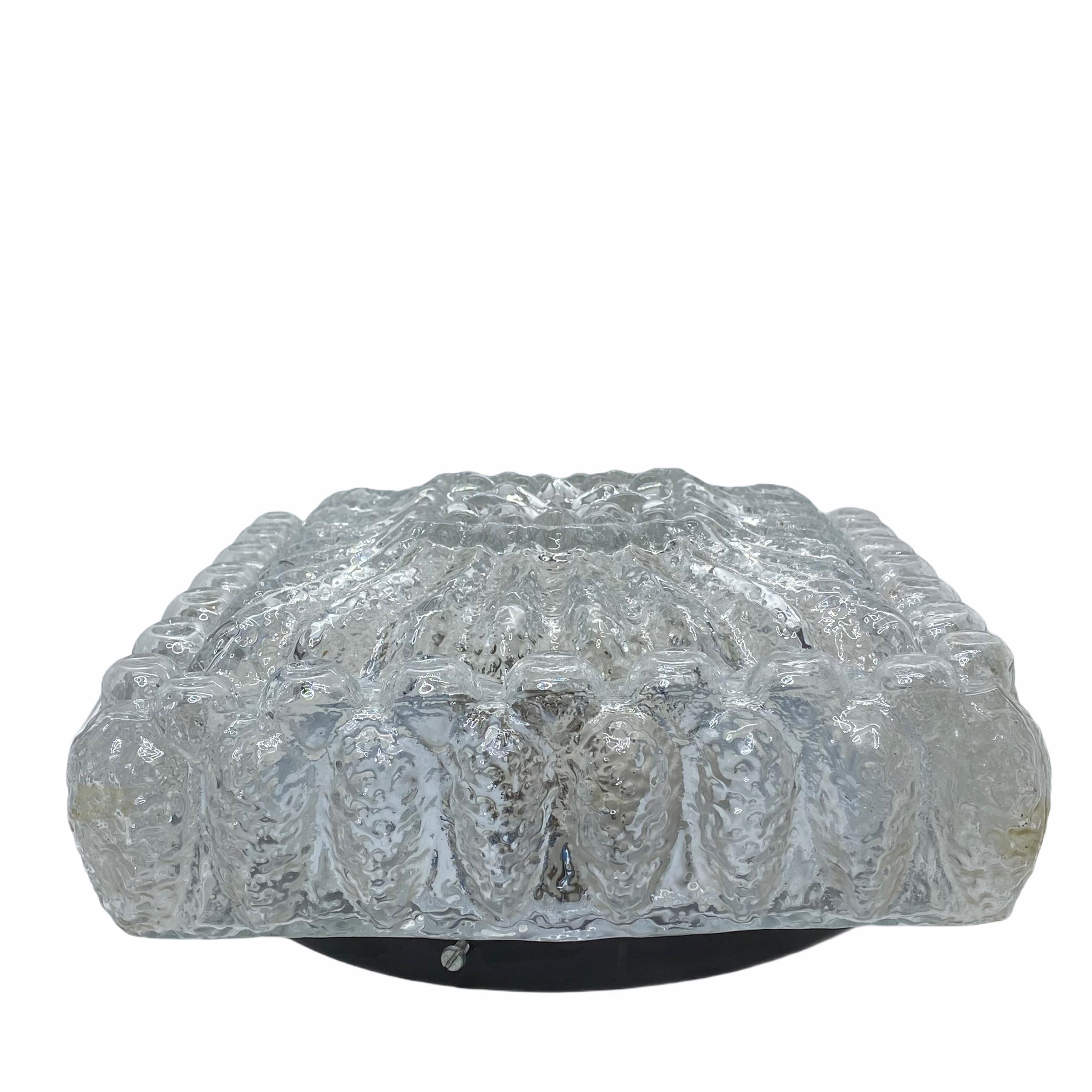 Late 20th Century Square large Organic Bubble Pattern Flush mount Ceiling Light, 1970s