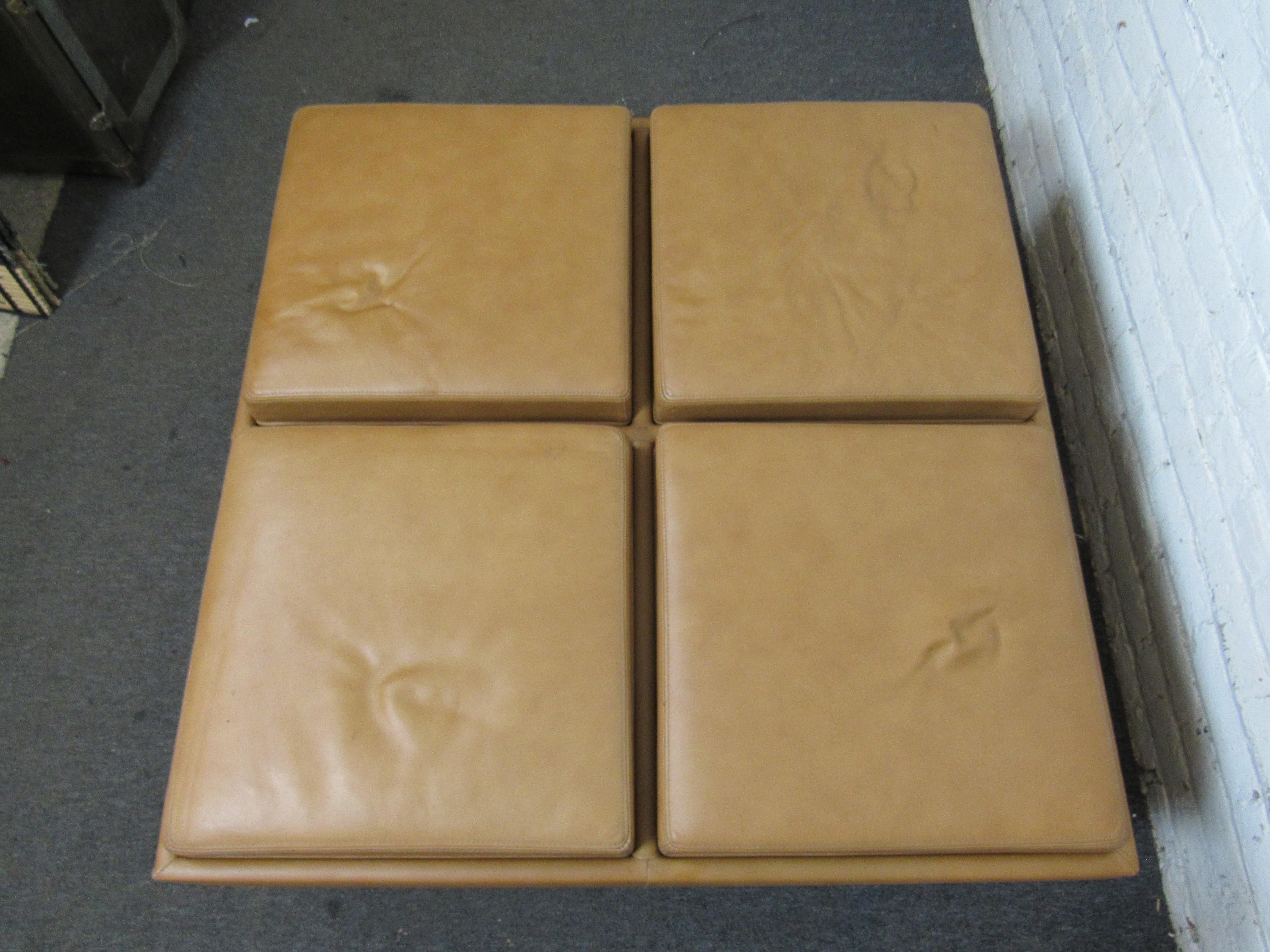 square leather cushion